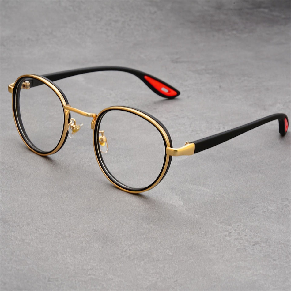 Men's Vintage Round Photochromic & Anti-Blue Light Glasses - Retro Style