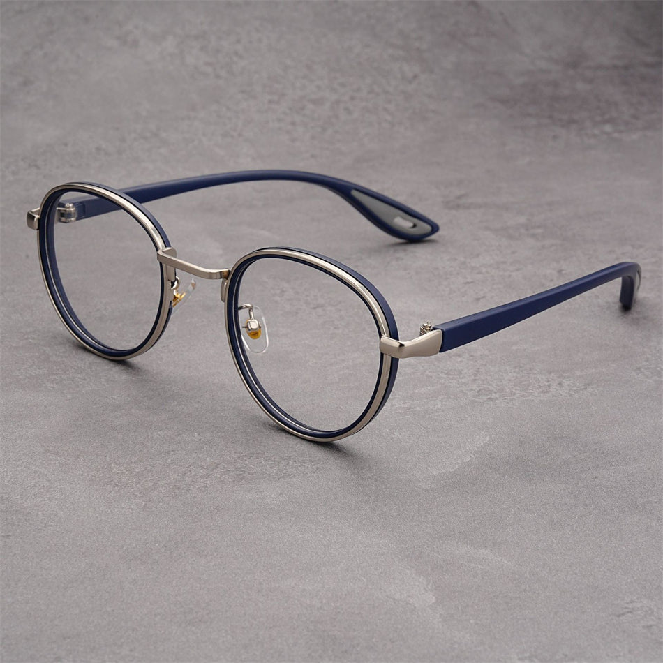 Men's Vintage Round Photochromic & Anti-Blue Light Glasses - Retro Style