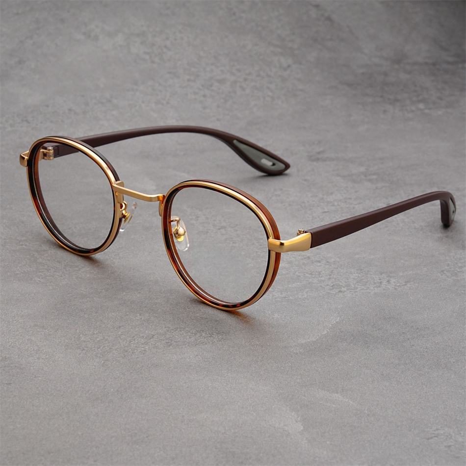 Men's Vintage Round Photochromic & Anti-Blue Light Glasses - Retro Style