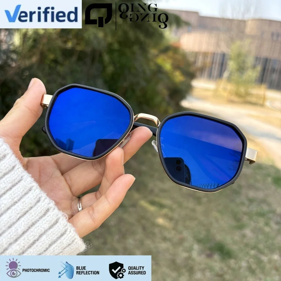 Men's Classic Photochromic & Anti-Blue Light Sunglasses - 2-in-1 Eye Protection