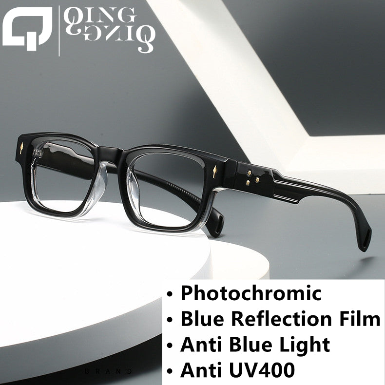 Men's Classic Small Rectangle Photochromic & Anti-Blue Light Glasses