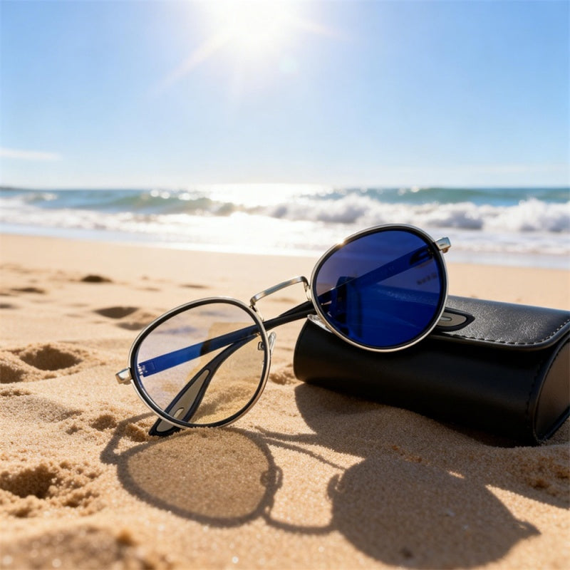 Men's Vintage Round Photochromic & Anti-Blue Light Glasses - Retro Style